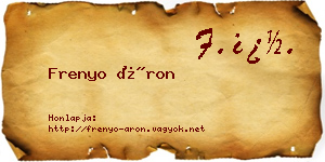 Frenyo Áron névjegykártya