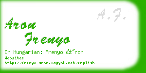 aron frenyo business card